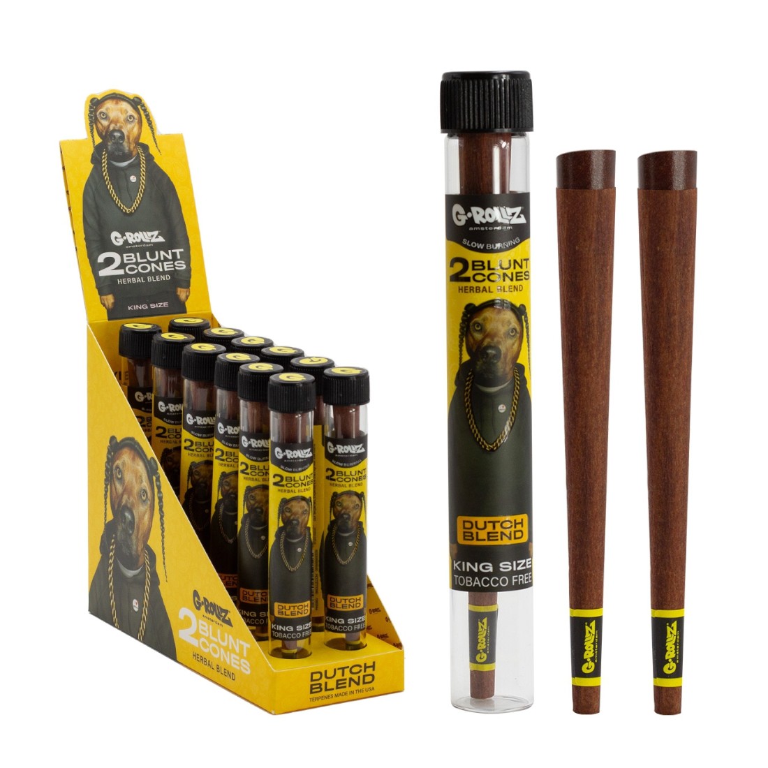 The Dog 2x Terpen -angereicherte Kräuter Blunt Cones - Dutch Blend'