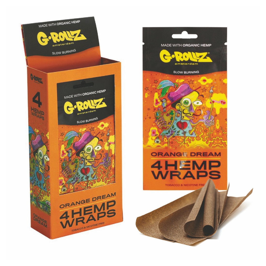 4x 'Orange Dream' Hanf Wraps