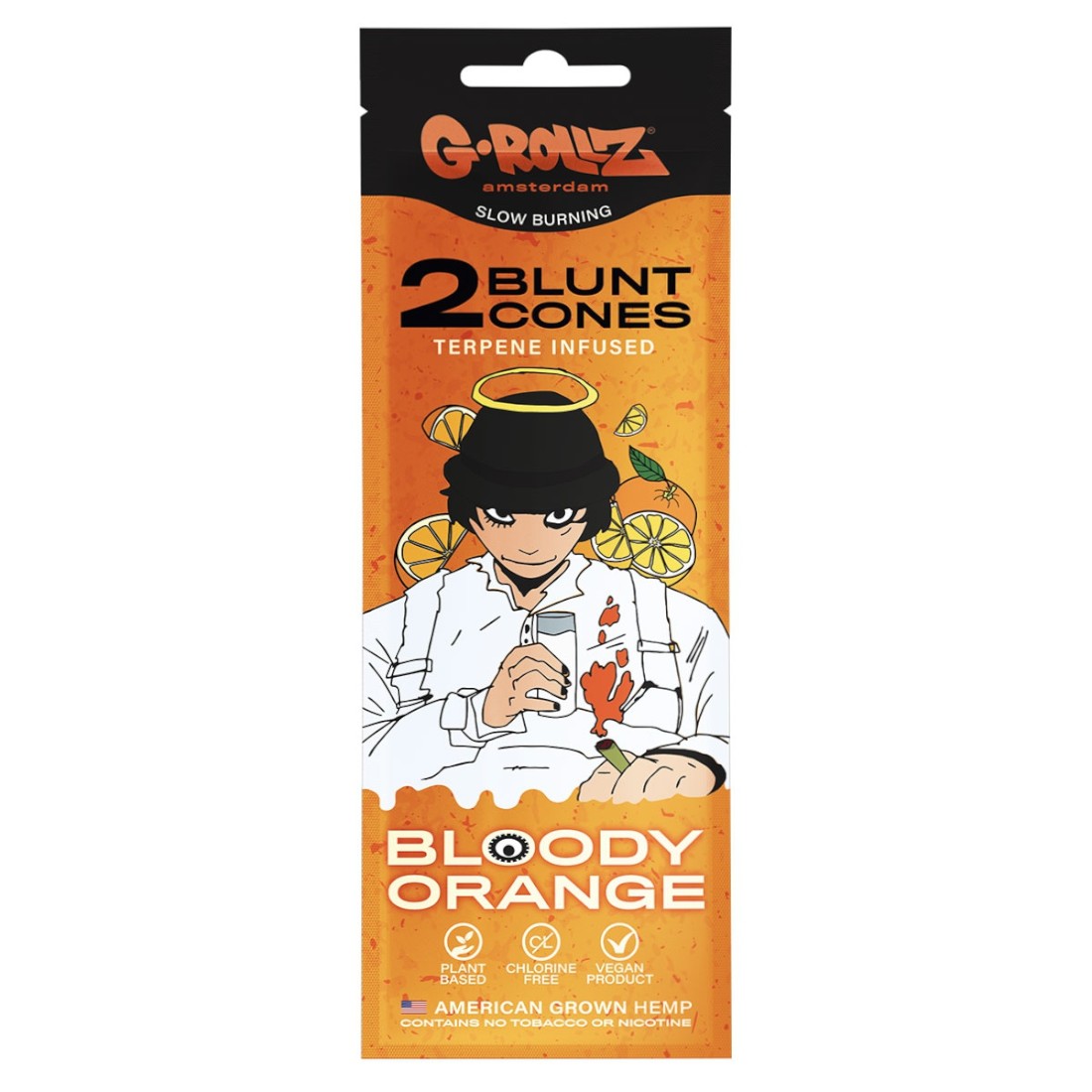 2x 'Bloody Orange' mit Terpenen versetzte Hanf-Filterspitzen