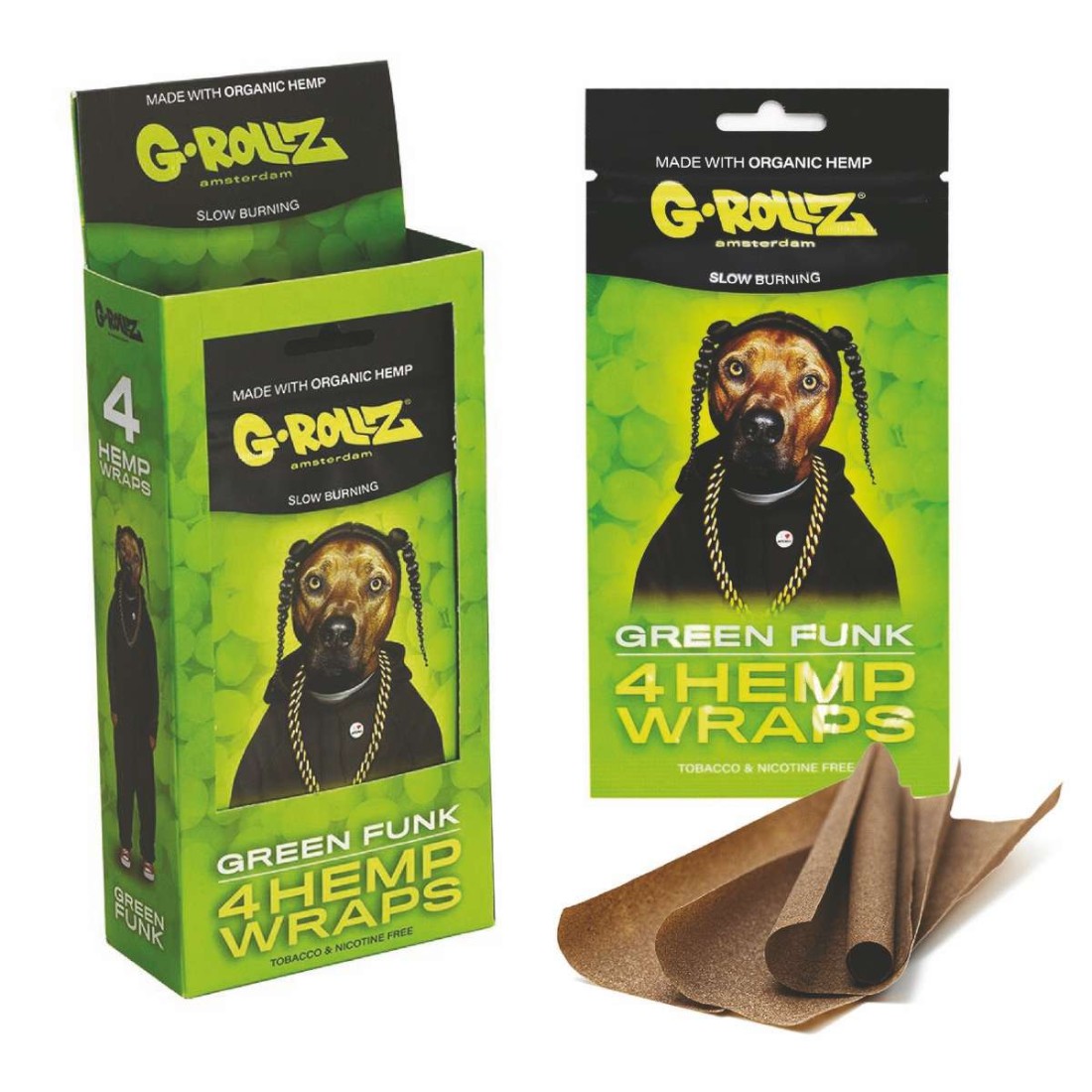 4x 'Green Funk' Hanf Wraps