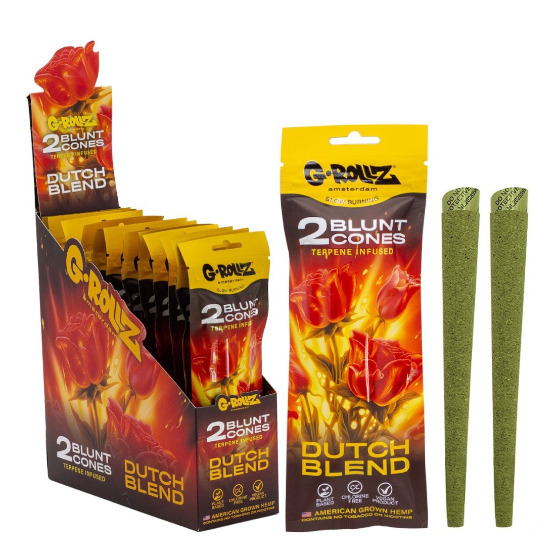 2x Dutch Blend Terpen-angereicherte vorgefertigte Hanf-Cones