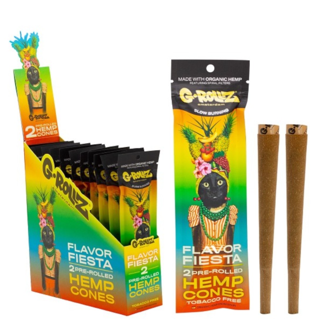 2x 'Flavor Fiesta' vorgerollte Hanf-Cones