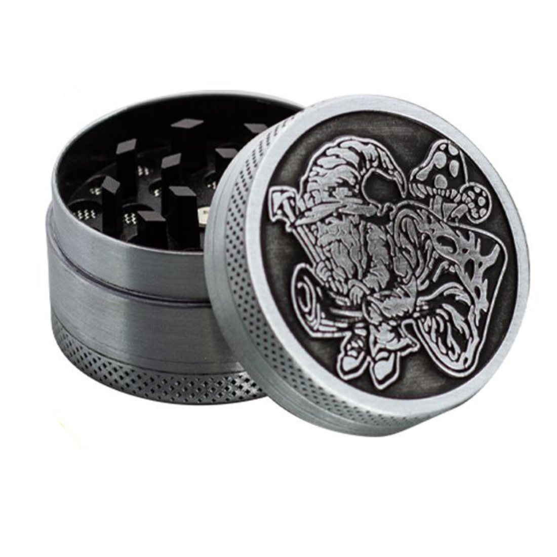 Pilze 3-teiliger Zink-Grinder 40 mm (Silber)