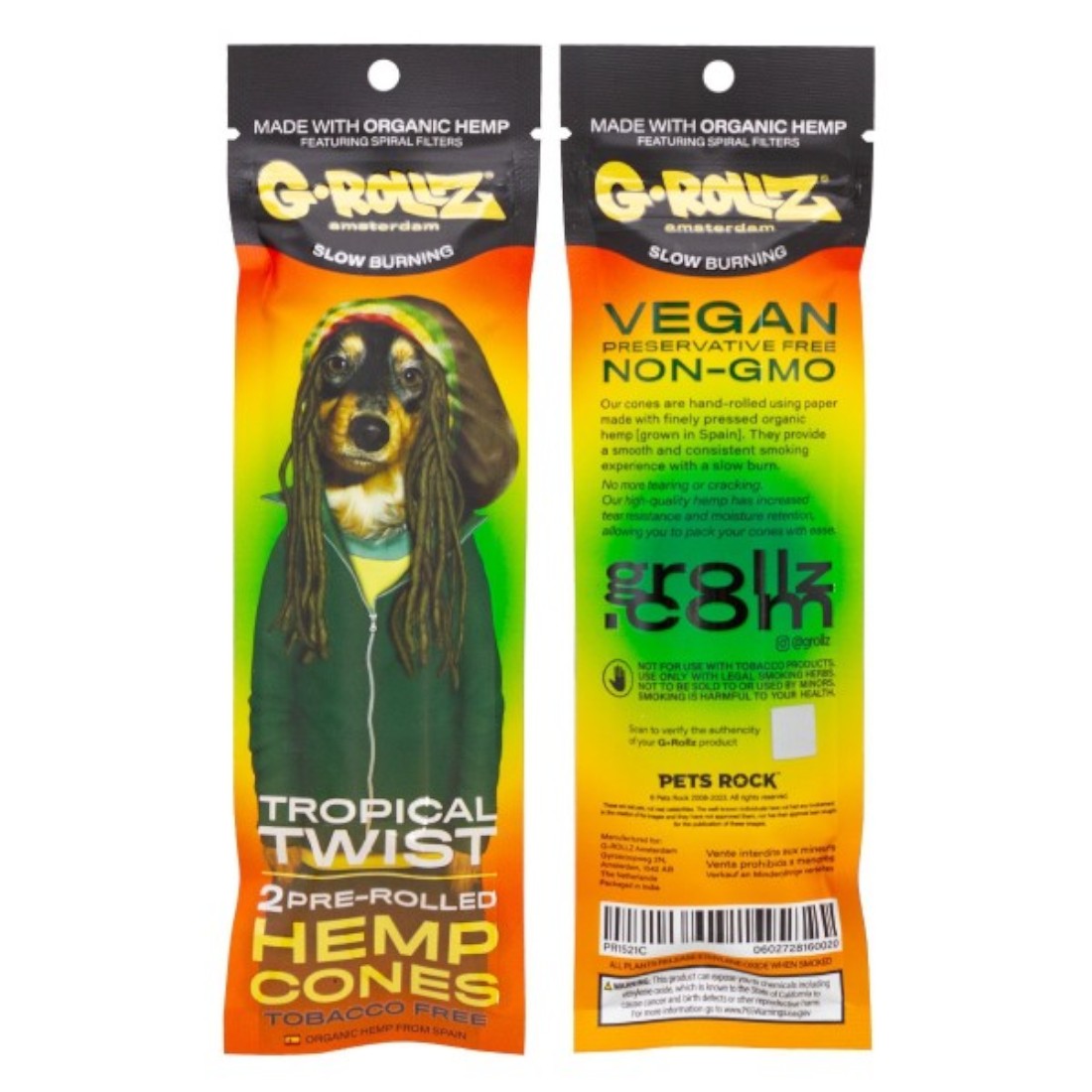 2x 'Tropical Twist' vorgerollte Hanf-Cones