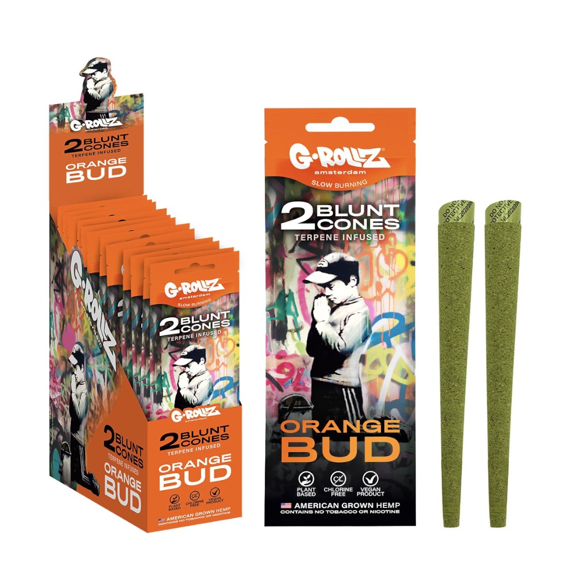 2x Orange Bud Terpen-angereicherte vorgefertigte Hanf-Cones