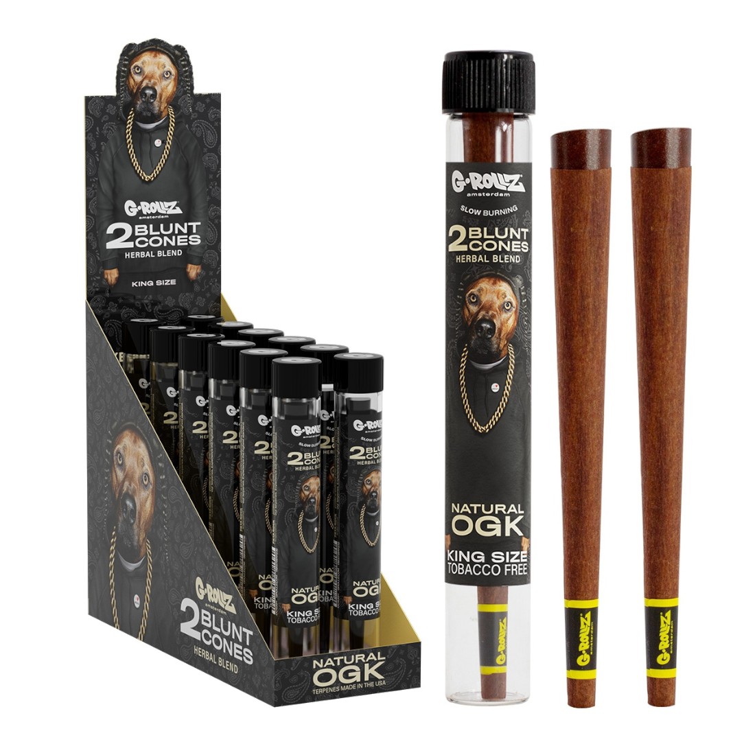 The Dog 2x Terpen-angereicherte Kräuter Blunt Cones - Natural OGK