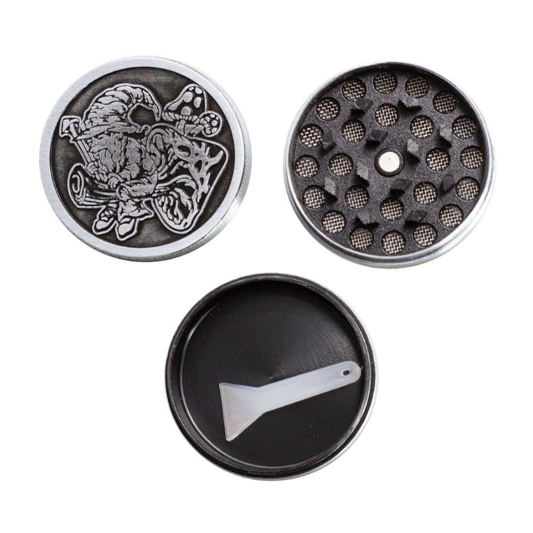 Pilze 3-teiliger Zink-Grinder 40 mm (Silber)
