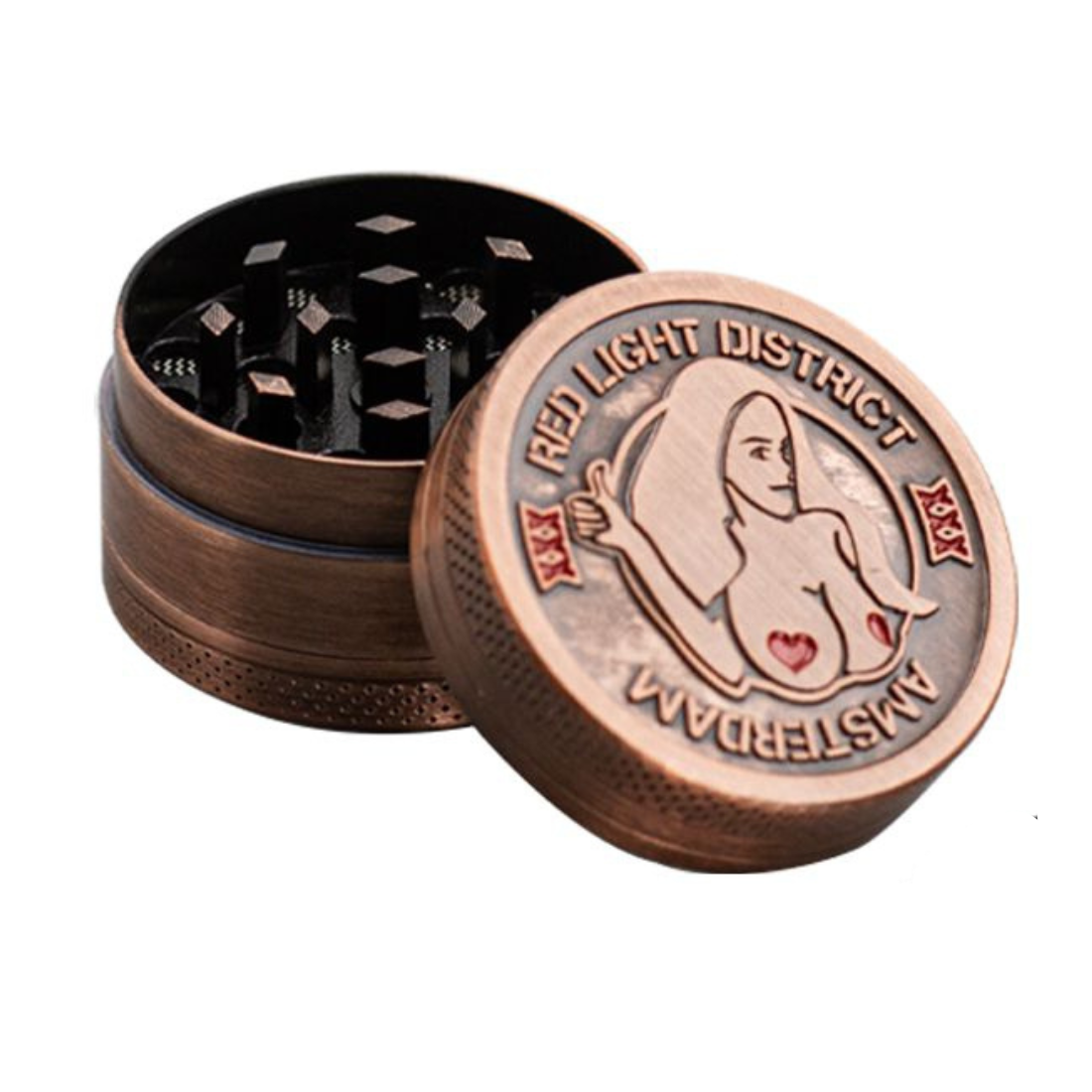 Rote Licht 3-teilige Zink-Mühle 40 mm (Bronze)
