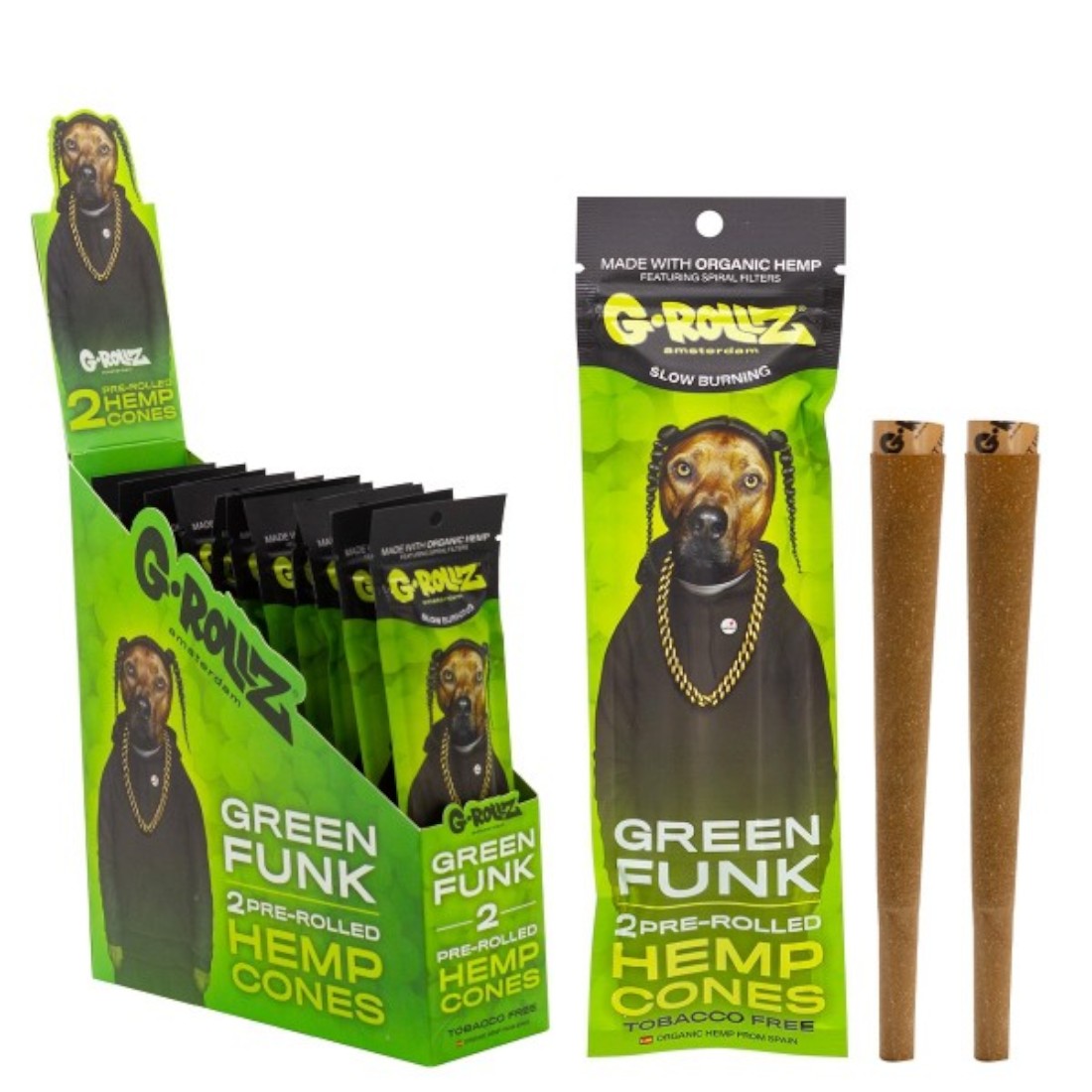2x 'Green Funk' Vorgefertigte Hanf-Cones