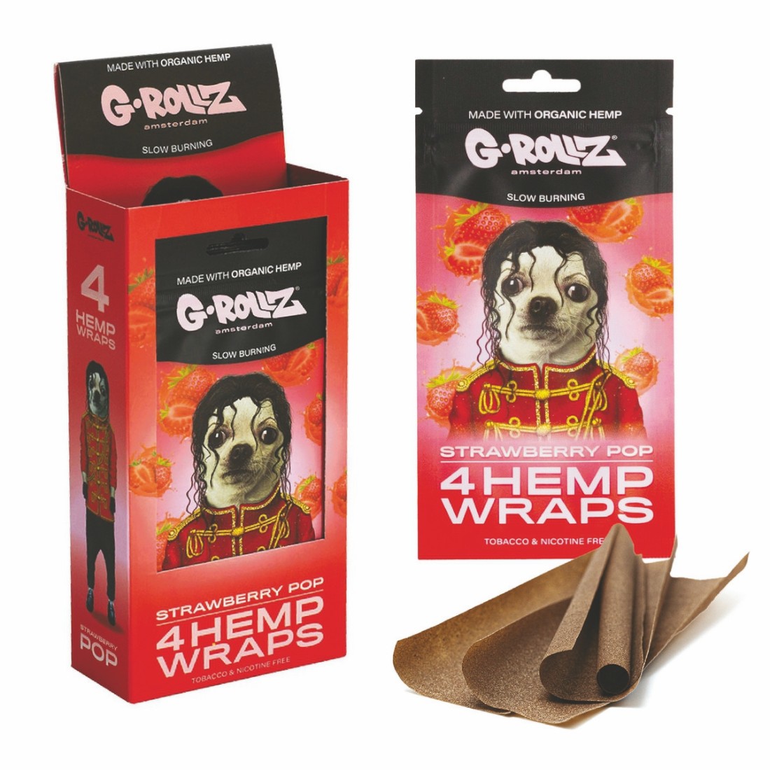 4x 'Strawberry Pop' Hanf Wraps