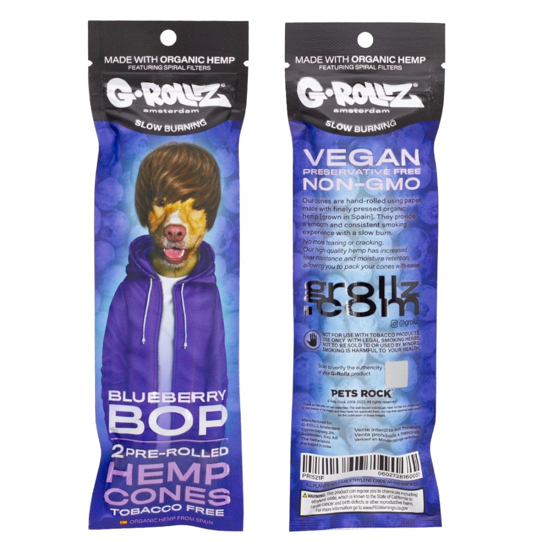 2x 'Blaubeer Pop'Vorgefertigte Hanf-Cones