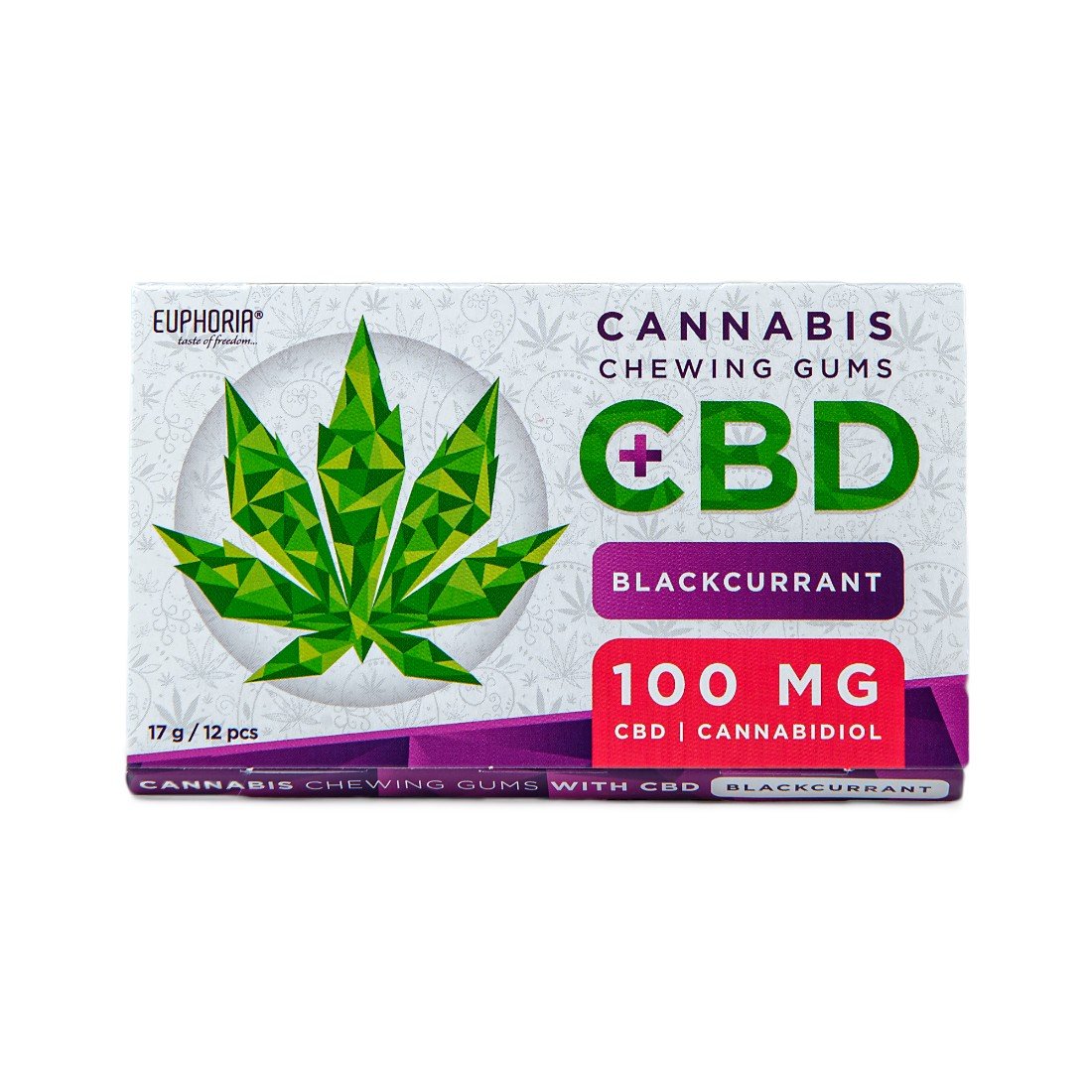 CBD Kaugummi Schwarze Johannisbeere mit 100 mg CBD