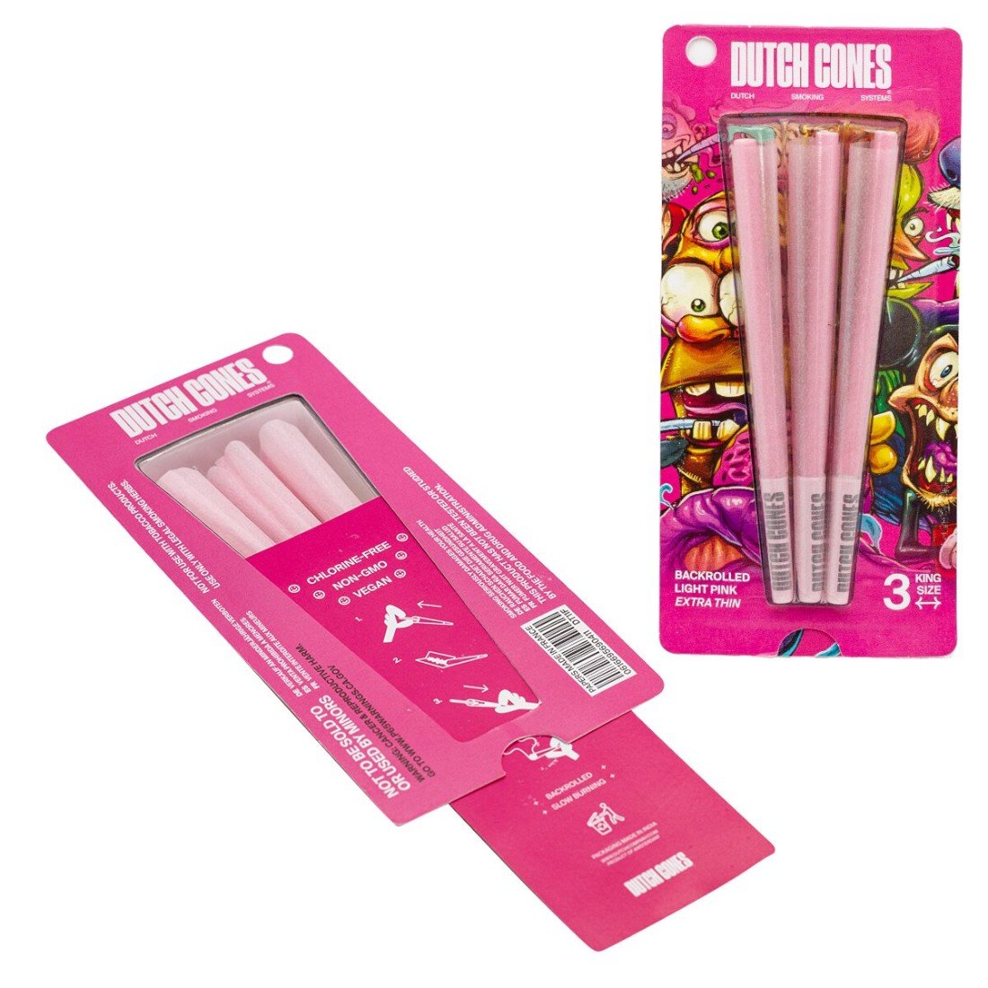 3x Pink Kingsize vorgefertigte Kegel