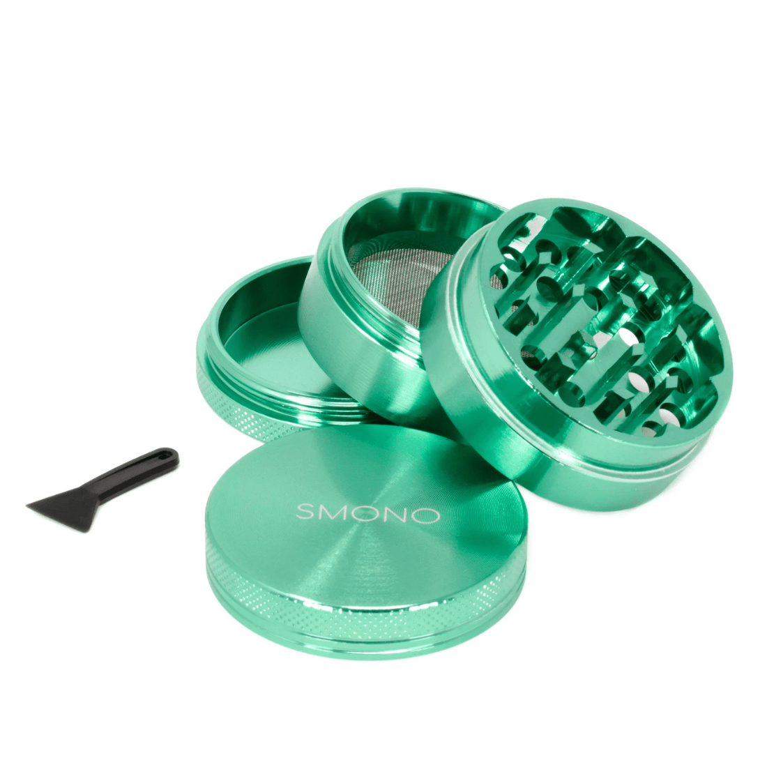 Alu Grinder - 4 Teile, Anodisiert mit Sieb (Grün)